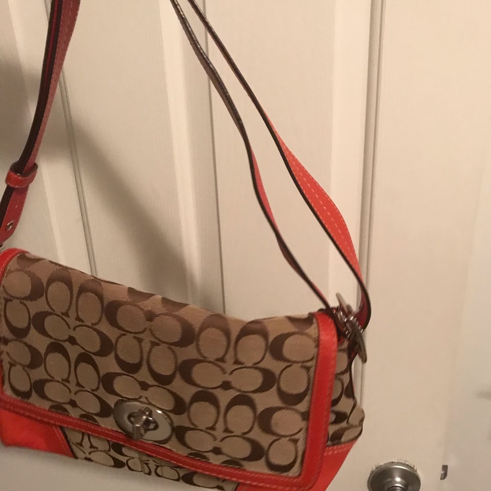 Authentic Orange Signature Coach Bag-Gently Used